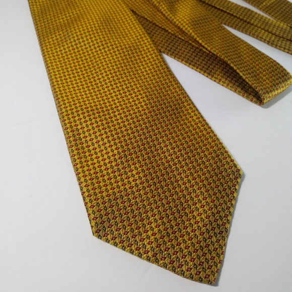 ROBERT TALBOTT Men's Classic Gold Luxury Silk Tie - Picture 5 of 12